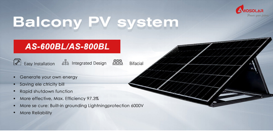 1000w 600w 800w Amosolar SolarUnit EU Stock Garden Balcony Συστήματα ηλιακών συλλόγων για το σπίτι