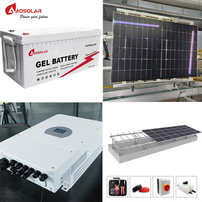 1-50KW μπαταρία ιόντων λιθίου Amosolar Υβριδικό On-Off Grid Συστήματα Ηλιακής Ενέργειας για το σπίτι