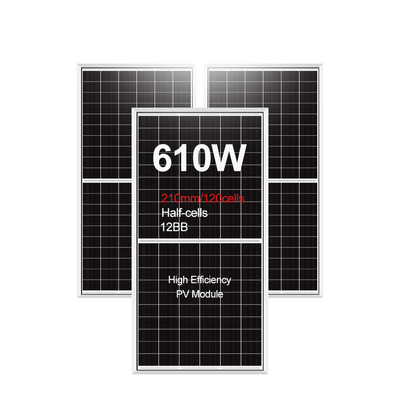 Προσαρμόσιμο ηλιακό πάνελ 580W 590W 600W 610W με πιστοποιητικό και μέγεθος κυψελών 210mmx210mm