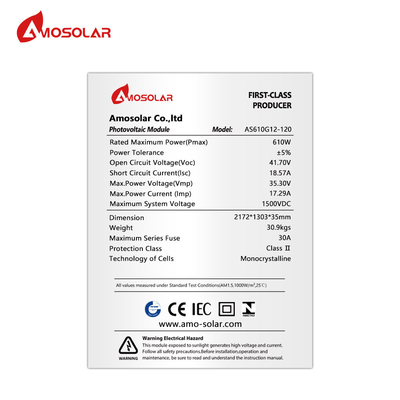 Προσαρμόσιμο ηλιακό πάνελ 580W 590W 600W 610W με πιστοποιητικό και μέγεθος κυψελών 210mmx210mm