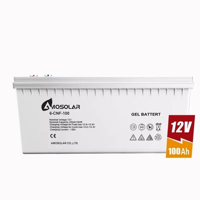 Ηλιακή μπαταρία Amosolar επαναφορτιζόμενη με 12V100AH GEL μπαταρία μολύβδου