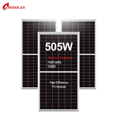 Ηλιακό κύτταρο βαθμού Α Amosolar Mono 490w 500w 505w Ηλιακό πάνελ για ηλιακό σύστημα ενέργειας