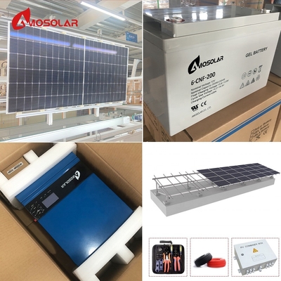 Ηλιακό σύστημα ενέργειας Amosolar 3kw με προσαρμοσμένη δομή τοποθέτησης και λειτουργία εκτός δικτύου