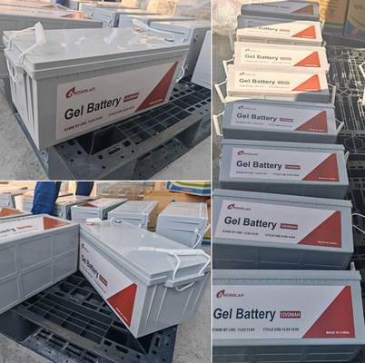 Amosolar Ανθεκτική μπαταρία 12V 24V 100Ah 200Ah για ηλιακή ενέργεια και μετατροπέα