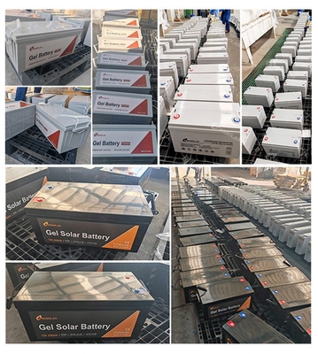 Amosolar Ανθεκτική μπαταρία 12V 24V 100Ah 200Ah για ηλιακή ενέργεια και μετατροπέα