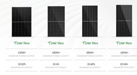 N-Type 550w 700w 630w 610w 585ww 620w 580w 500w Διπρόσωπος ηλιακός πίνακας για πλήρες σύστημα Jinko