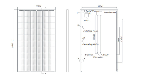 4mm2 Διάσταση καλωδίου IEC 330w 340w 350w 400w Ηλιακό φωτοβολταϊκό πάνελ για οικιακό σύστημα ηλεκτρικής ενέργειας