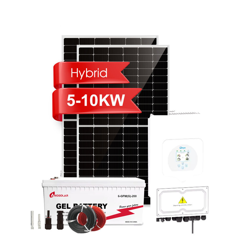 1-50KW μπαταρία ιόντων λιθίου Amosolar Υβριδικό On-Off Grid Συστήματα Ηλιακής Ενέργειας για το σπίτι