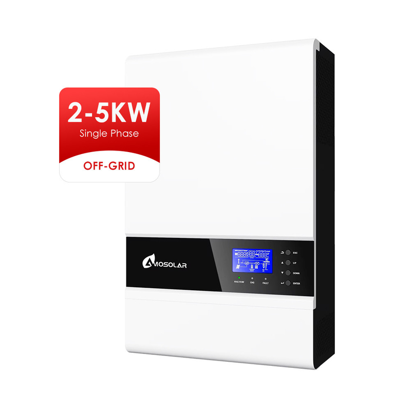 Amsolar 3kw 5kw Off Grid Ηλιακός μετατροπέας για ηλιακό σύστημα ενέργειας Τύπος εξόδου Πολλαπλός
