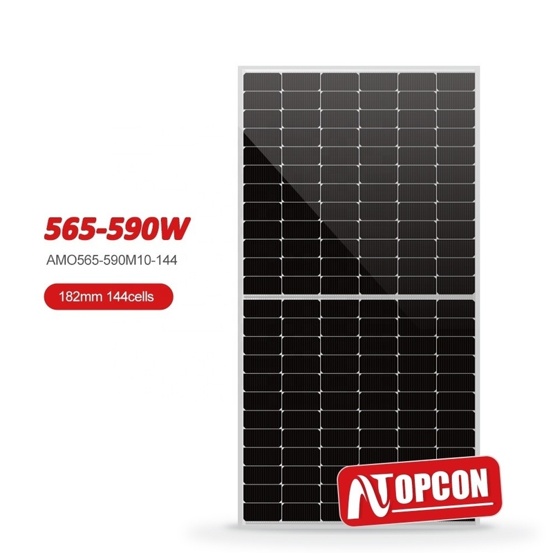 Amosolar Half Cut 182mm Cell 565w 570w 575w 580w 585w 590w Φωτοβολταϊκό πάνελ για ηλιακό σύστημα